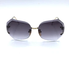 Vintage Bonneau Purple Gray Frameless Beveled Edge Funky Retro Boho Sunglasses