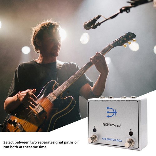 Mosky A/B SWITCH BOX ABY Pedal Dual Channel Selection Switch Box True Bypass - Picture 3 of 11