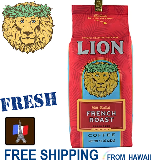 4 Bags Lion Coffee French Roast Auto Drip 10 Oz. 4/25/17 Ships Anywhere