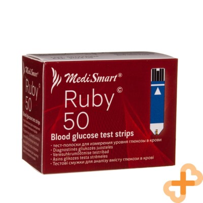 Medismart Ruby Diagnosetests für Glukosespiegelprüfung Unkalibriert 50 Stück