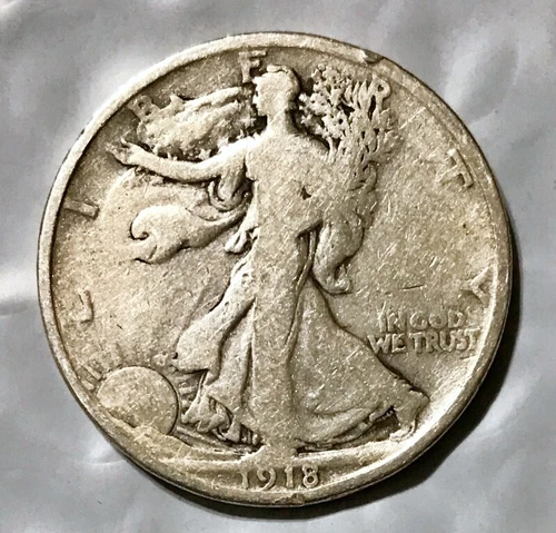 1918 Silver Walking Liberty Half Dollar - VG
