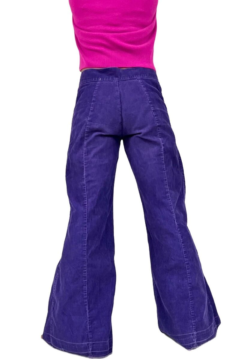VTG 70's Purple Cord Bell bottom Wide Bell Low Rise Hip VTG 70's Purple Cord Bell bottom Wide Bell Low Rise Hip