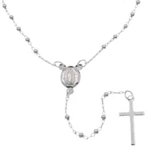 High Polished 925 Sterling Silver 2.5mm Smooth Bead Rosary