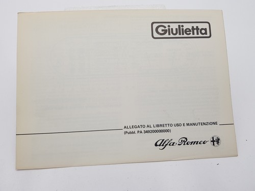 Manual Del Propietario Coche Época Alfa Romeo Giulietta 2000 Turbo Diesel '84 - Imagen 4 de 24