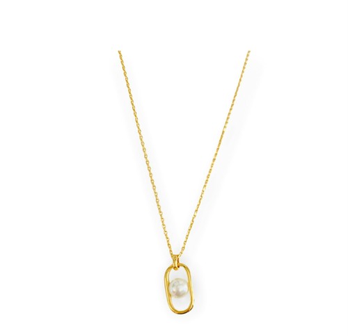 Pearl Drop Pendant Necklace w/Dust Bag 
