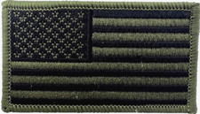 OD GREEN USA FLAG UNITED STATES AMERICAN FLAG MILITARY IRON/ SEW ON PATCH EE-129