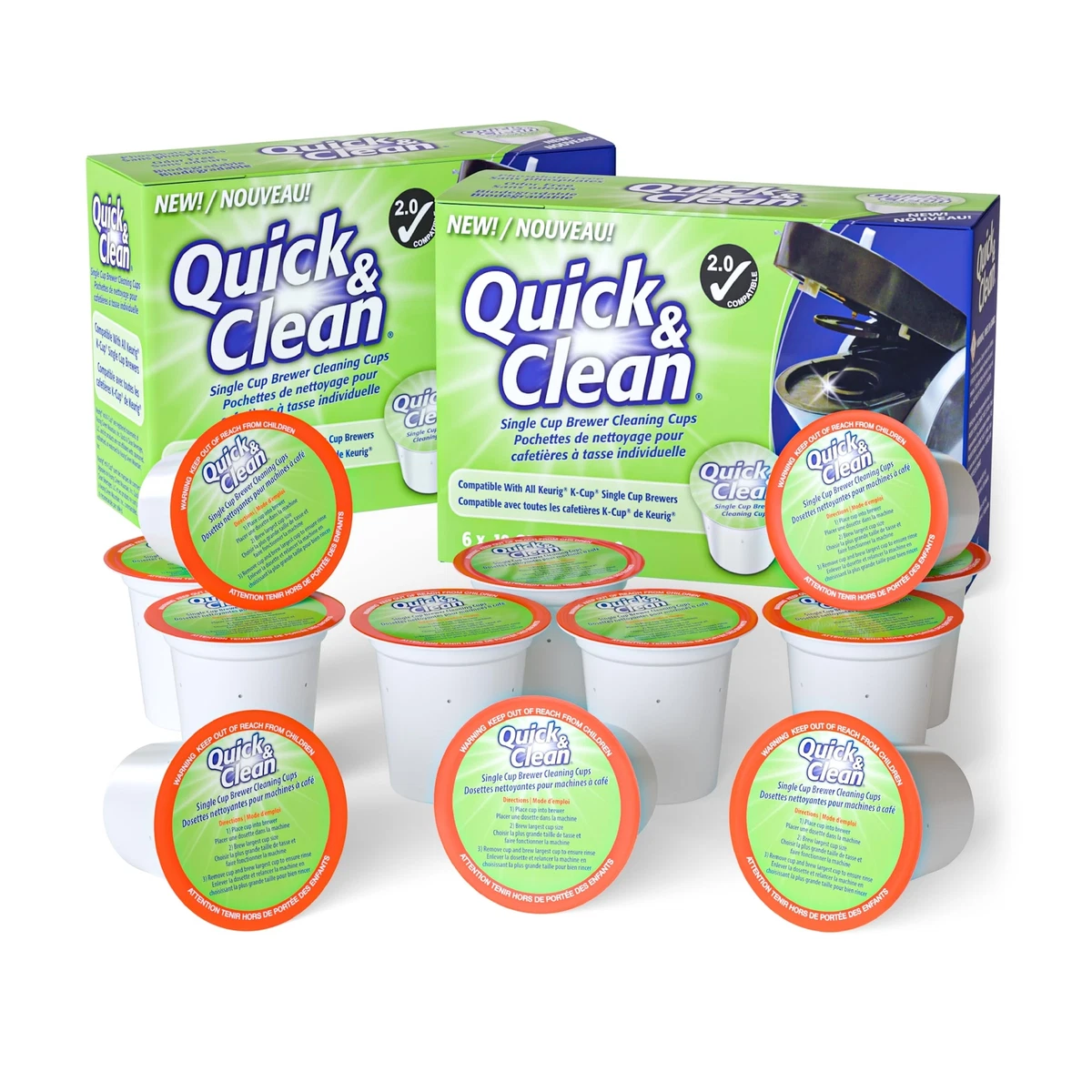 Quick Clean 12 Pack Keurig Cleaning Pods K Cup Cleaner Pod