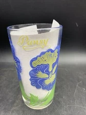 Boscul vintage PEANUT BUTTER Glass Blue PANSY name on top