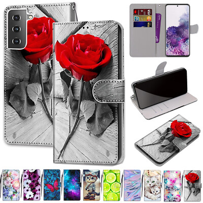 For Samsung S23 Ultra S22 S21+ Note20 Magnetic Leather Pattern Wallet Case Cover