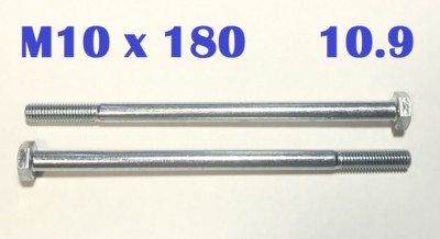 5 St. Schraube DIN EN IS0 4014 M10x180 10.9, verzinkt, hochfest