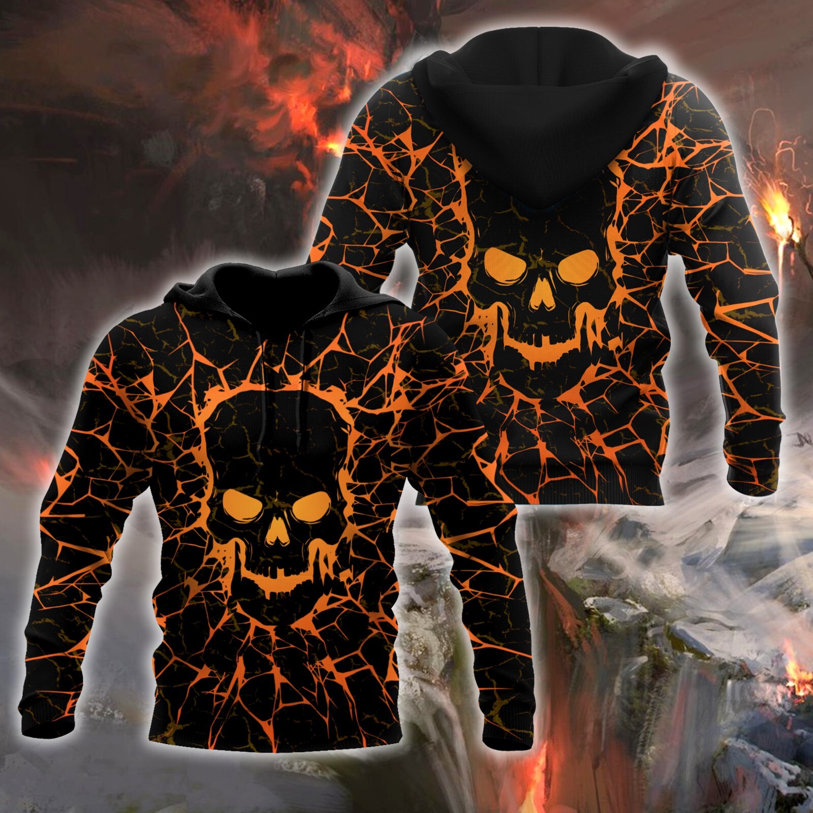 Thunder Skull 3D Hoodie Shirts For Men