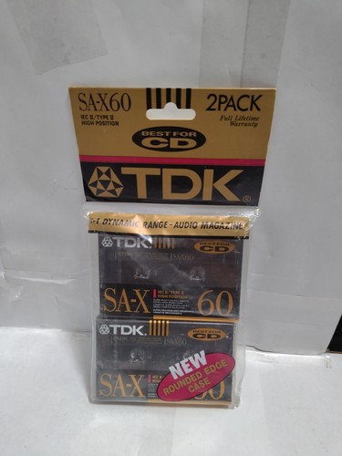 2 X TDK Sa 60 Iec Ii/Type Ii High Position 1995 Blank Cassette Tape