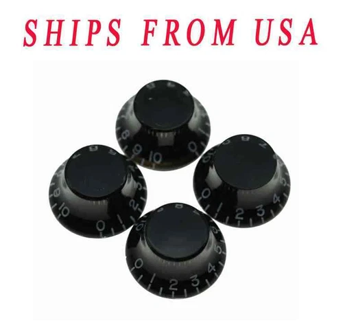 LP Guitar Bell Knobs 24 Fine Spline Top Hat Knobs fits Gibson Les Paul Black