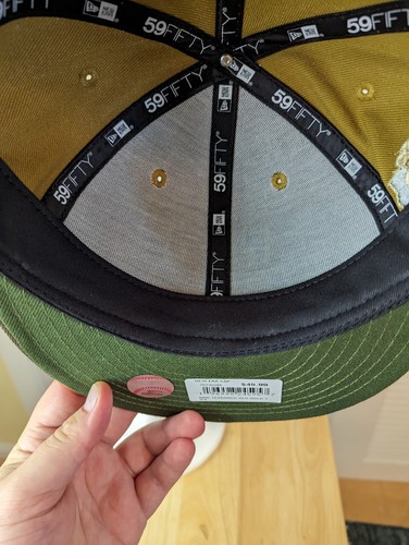 Parche lateral 40 aniversario nuevo con etiquetas Texas Rangers Old Gold New Era 59fifty 7 3/4 MLB - Imagen 7 de 10