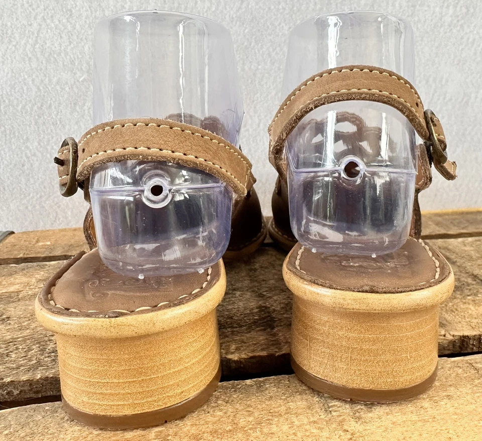 Zapatos de Gamuza Tsonga Eslinga Tacón Trasero BOHO Camel Western EU 37 US 6.5 Foto 4 de 4