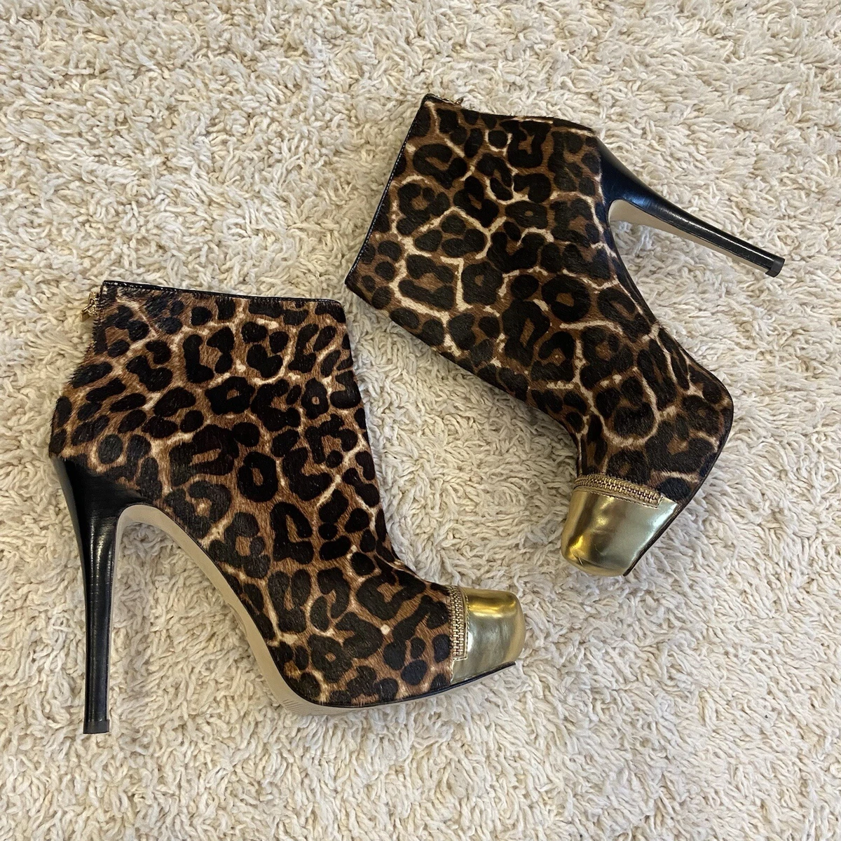 Michael kors leopard booties cheap