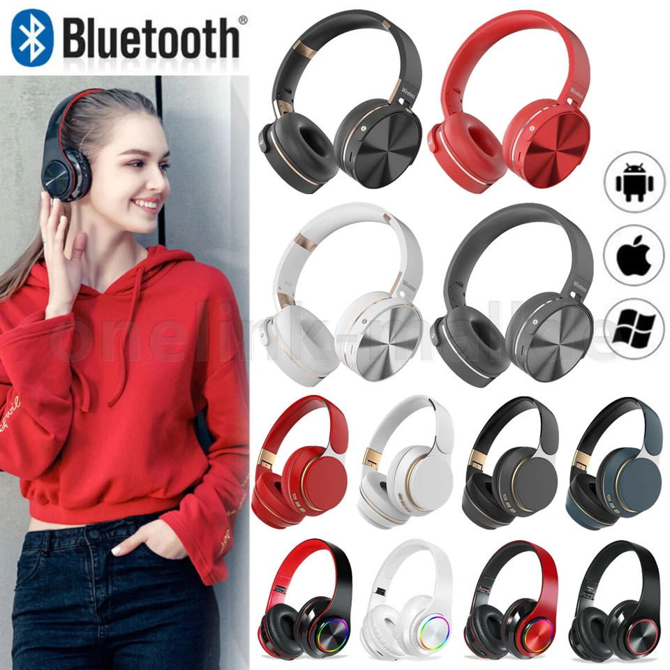 MARKENLOS Bluetooth Kopfhörer Over On Ear Kabellos Headphone HiFi Stereo Headset Wireless