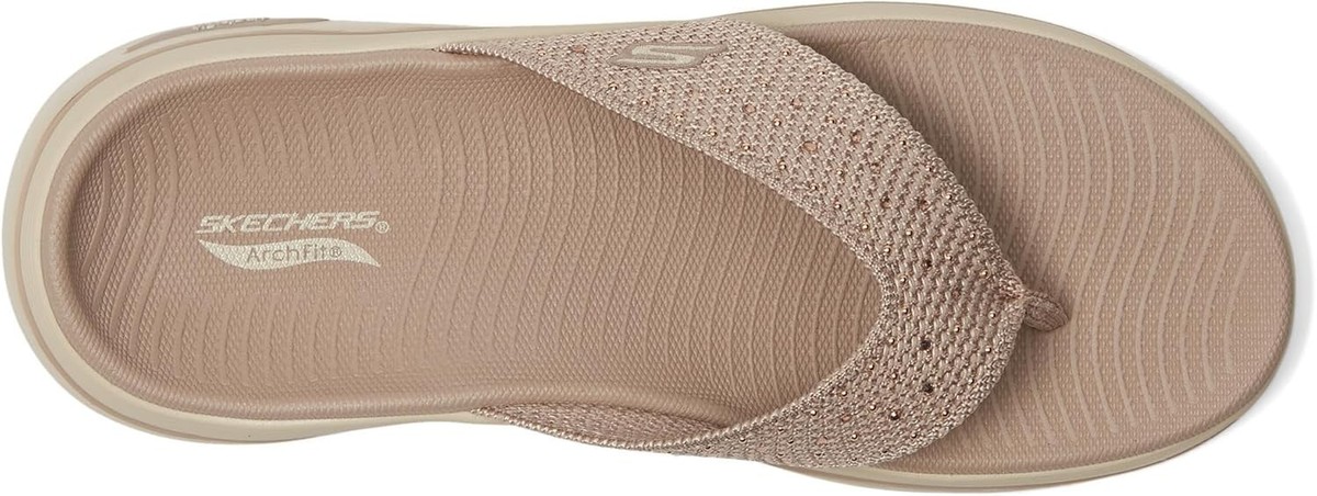 Skechers Women's Arch Fit 2.0 3-pt Rhinestone Sandal Flip-Flop | eBay