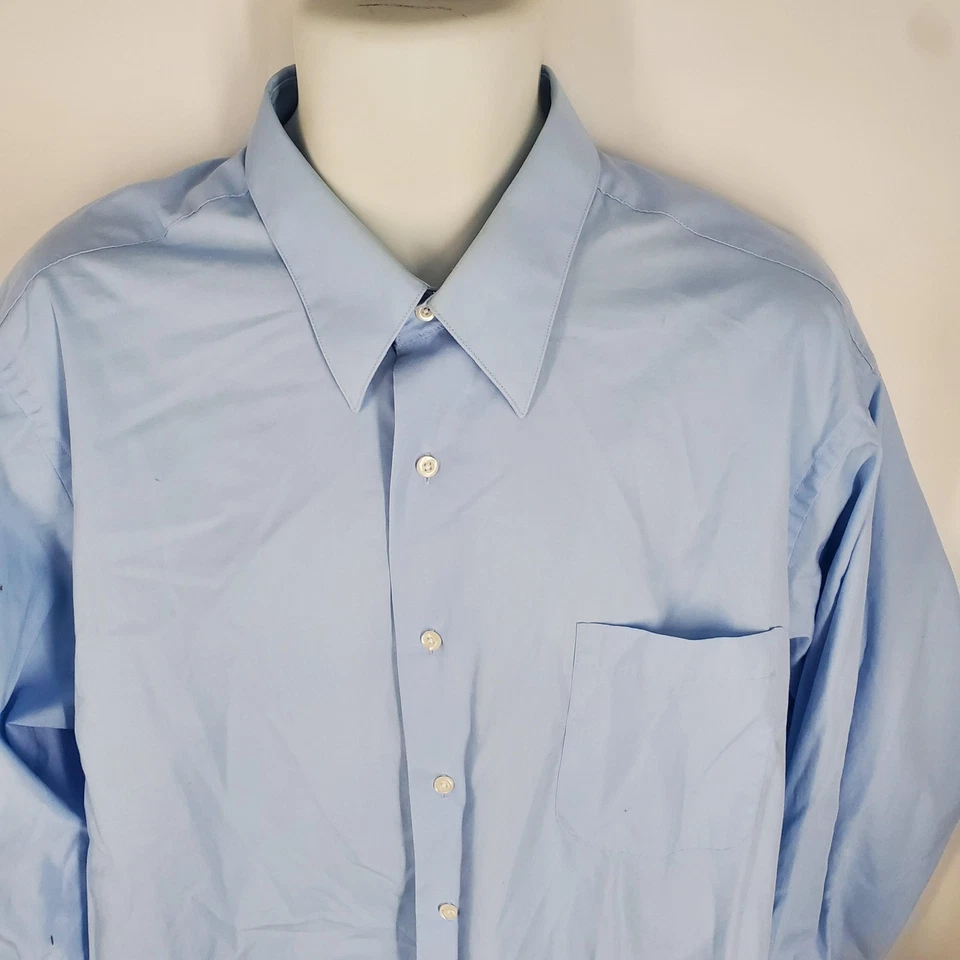 Camisa Covington Para Hombres XL Azul Claro Abotonada Manga Larga Vestido Bolsillo Frontal Foto 4 de 4