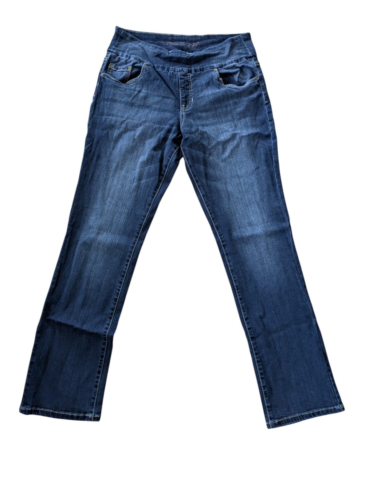 Jag Jeans Womens Pull On Size 12 Straight Leg Blue Medium Wash 30.5
