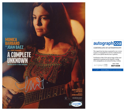 Monica Barbaro ‘A Complete Unknown’ Signed 8x10 Photo ‘Joan Baez’ ACOA
