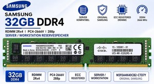 Samsung 32GB DDR4-RAM 2Rx4 PC4-2666V 288p RDIMM M393A4K40CB2-CTD7Y ECC #1654