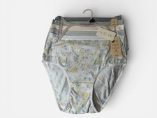 LAURA ASHLEY 5 Pair LOGO WAISTBAND ORGANIC COTTON BRIEF PANTIES Sz Med