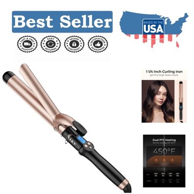 Stylish 1 1/4 Inch Curling Wand - Adjustable Heat & Frizz Control Technology