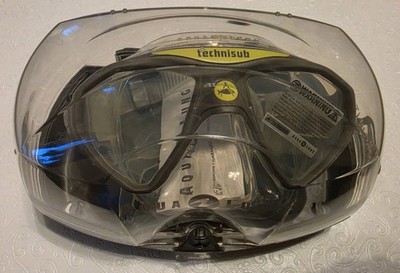 Aqualung TechniSub Micromask X Mask - Scuba Diving Mask - Yellow/Gray - NIB