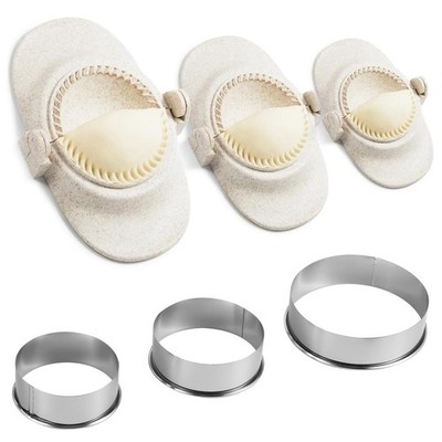 6 Stück Dumpling Maker, Empanadas Maker Set, 3 Größen Ravioli Former+3 Rundem...