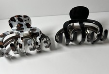 Hair Claw Clips Sturdy Women s One Animal Print One Solid Black
