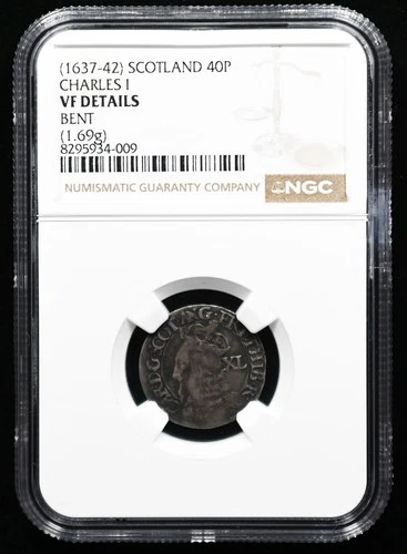 1637-42 SCOTLAND 40P NGC VF DETAILS, CHARLES I