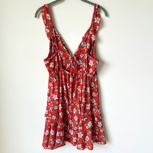 REVOLVE x Louna V-Neck Ruffled Tie Open Back Dress—SZ. Medium - Picture 15 of 15