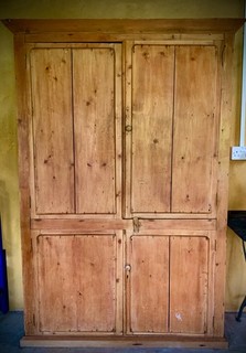 19th Century French Provincial Pine Farmhouse four door Cupboard 180x107x37cms