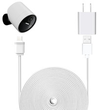 25ft/7.6m Weatherproof Outdoor Charging Micro-USB Head Cable for SimpliSafe Outd