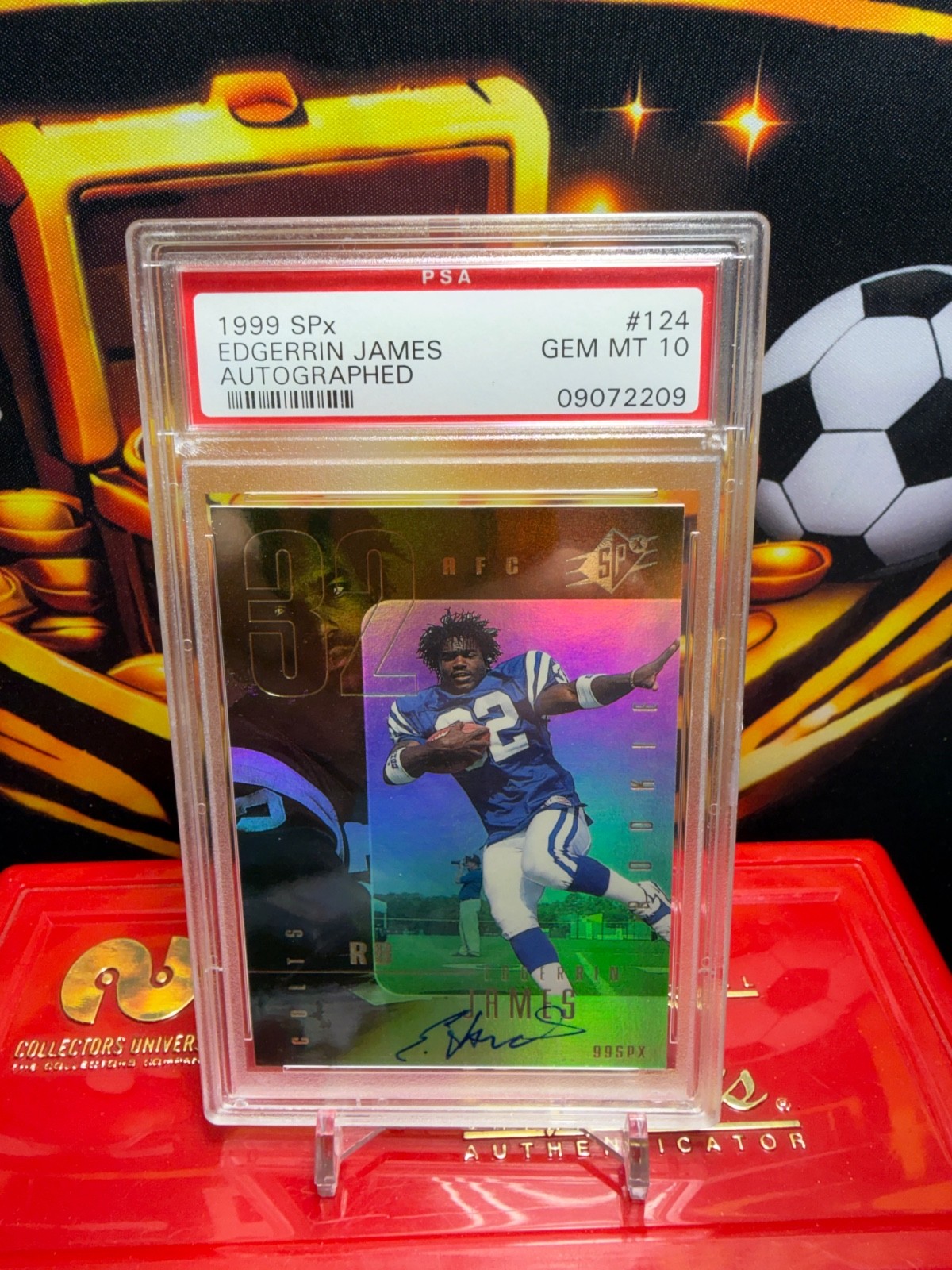 1999 SPx #124 Edgerrin James Rookie Auto /1999 PSA 10 Gem Mint POP 60
