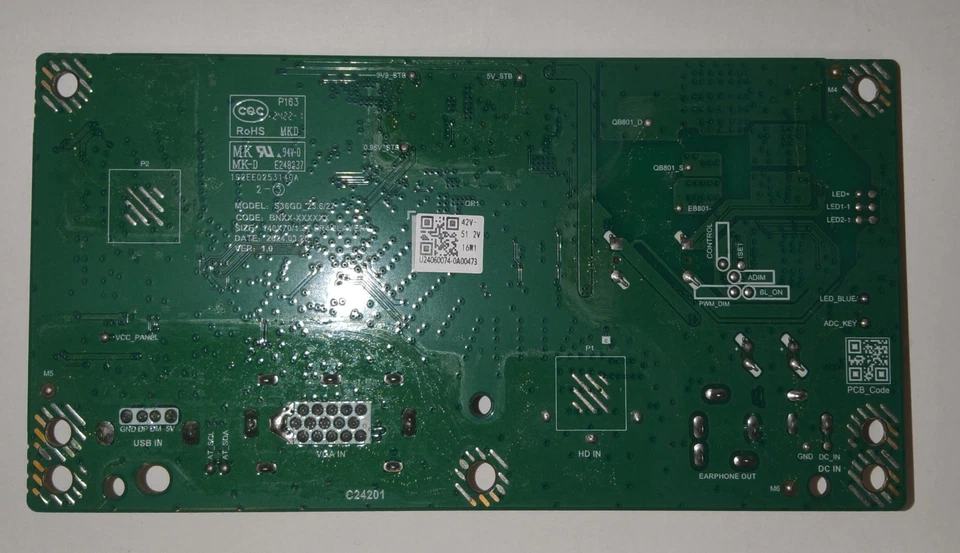 Samsung LS27D366GAEXXY 27 inch curved monitor Replacement Main Board - Image 3 of 4
