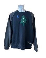 LL Bean Tree Graphic Crewneck Sweatshirt Raglan Outdoor Camping Men s L