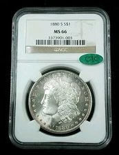 1880 S $1 Morgan Silver Dollar NGC MS 66 CAC #5997