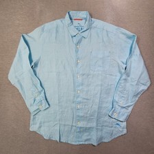 Tommy Bahama Relax Women's Linen Button-Up Shirt Size Large Taupe Roll-Tab Sleeves — listing 6