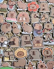 Lot Of Assorted Capybara Stickers, Approximately 60 Stickers