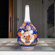 Kisen Rinpa Koimari Vase Single Flower /Wooden Base 11.5cm/15cm