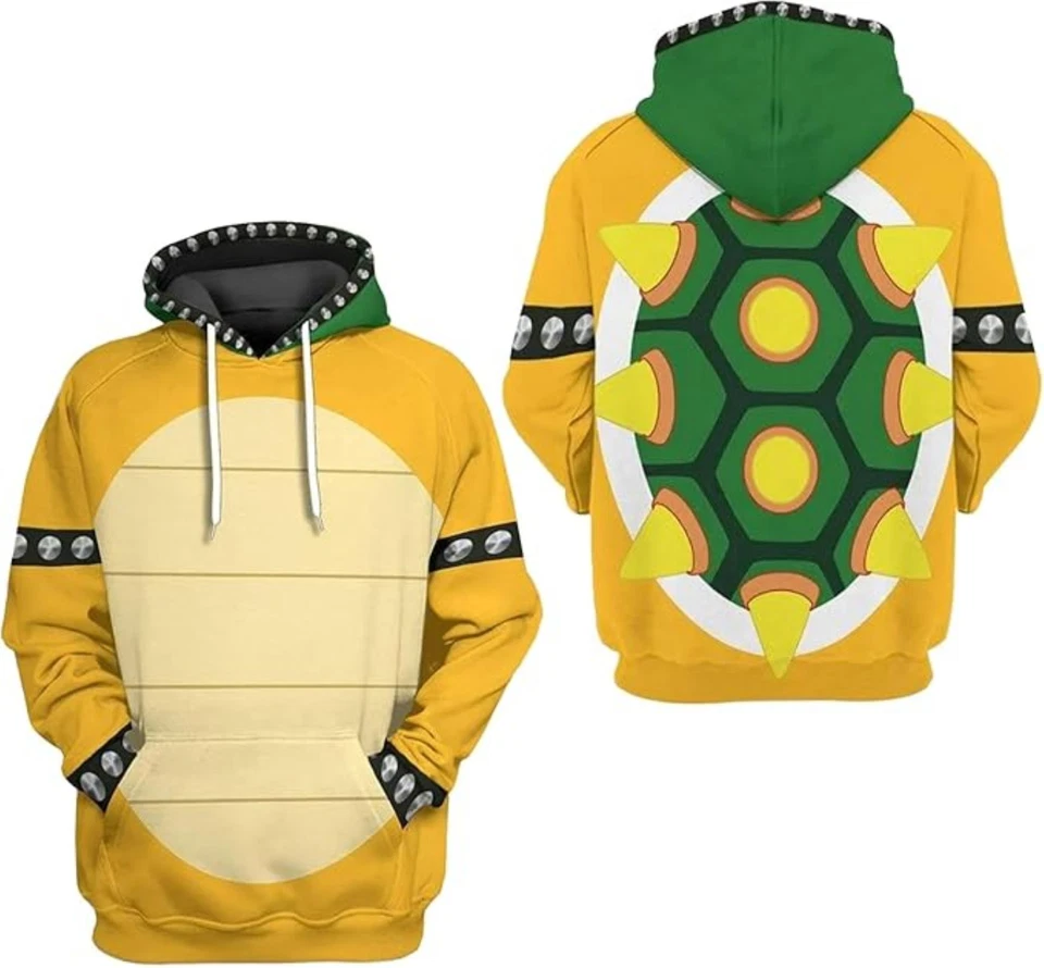 Disfraz de Bowser impreso en 3D Sudadera con capucha Novedad Cómics Juegos con disfraces Super Mario Brother Foto 4 de 4