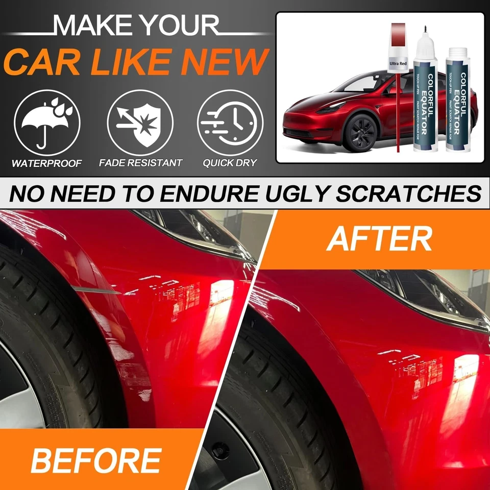 Ultra Red Tesla Touch Up Paint Pen | 0.4 fl oz Scratch Repair - Image 2 of 4