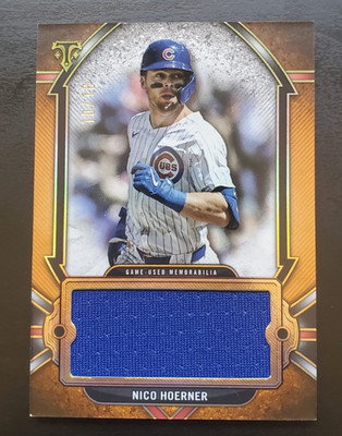 2024 Topps Triple Threads Nico Hoerner Single Jumbo GU Relic Amber 10/18 Cubs