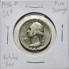 1946-P Washington Quarter Raw Fine (Details) Rotated Reverse