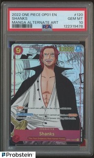 2022 One Piece English OP01 Manga Alt Art #120 Shanks PSA 10 GEM MINT