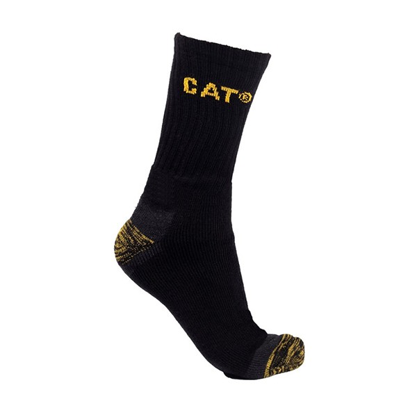 Caterpillar Mens Premium Padded Reinforced Calf-Length Work Boot Socks Black - Image 5
