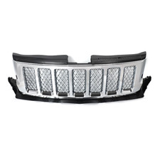 Front Grille For 2011-13 Jeep Grand Cherokee Overland Satin Aluminum Mesh Grill