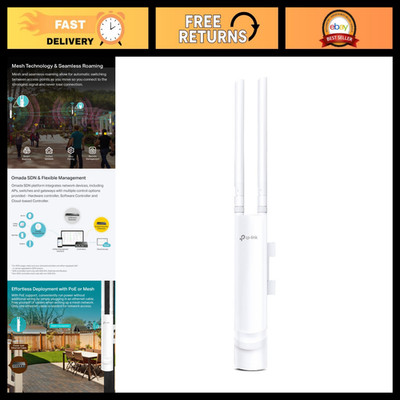 Outdoor Wireless Access Point AC1200 with PoE Injector - High-Speed WiFi Range E